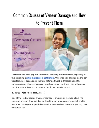 Common Causes of Veneer Damage and How to Prevent Them