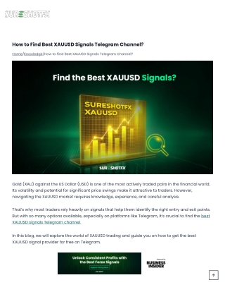 How to Find Best XAUUSD Signals Telegram Channel PDF