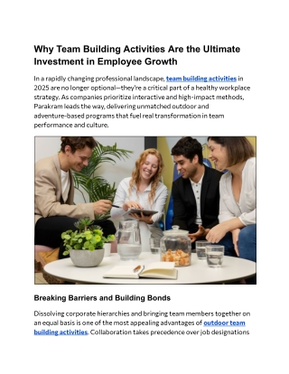 Why Team Building Activities Are the Ultimate Investment in Employee Growth
