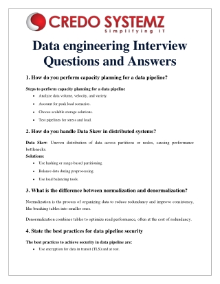 data-engineering Interview Questions and answers