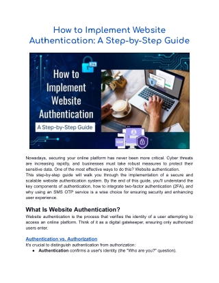 How to Implement Website Authentication By MyOtpApp