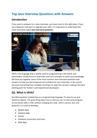 Java Interview Questions with Answers