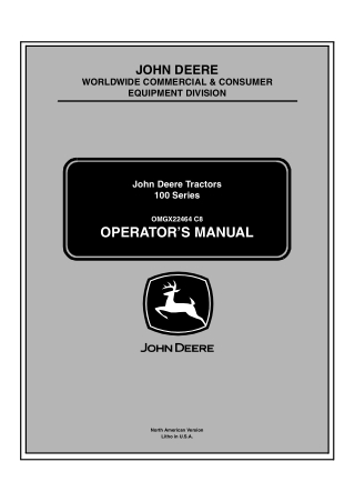 John Deere LA100 LA110 LA120 LA130 LA140 LA150 Lawn Tractors Operator’s Manual Instant Download (PIN010001-) (Publicatio