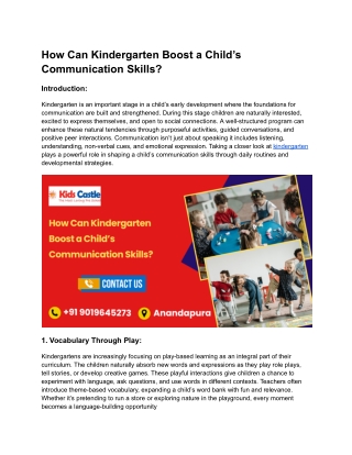 How Can Kindergarten Boost a Child’s Communication Skills