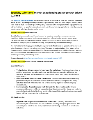 Specialty Lubricants Market