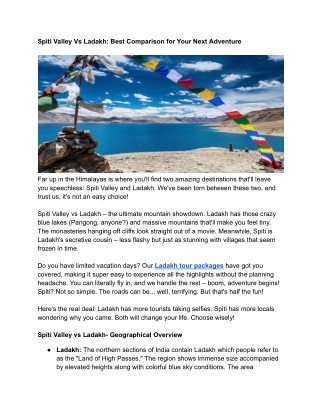 Spiti valley vs ladakh
