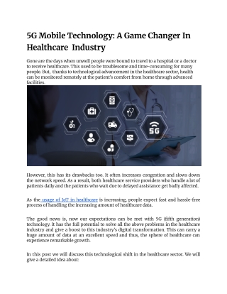 5G and Health: Unleashing the Power of Mobile Technology in Healthcare