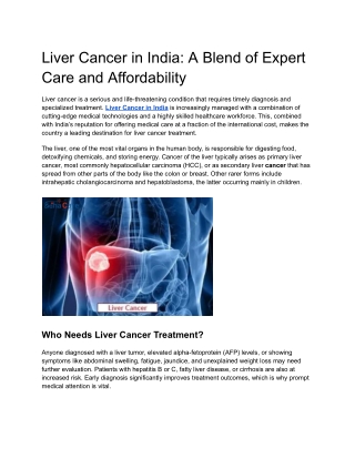 Liver Cancer in india