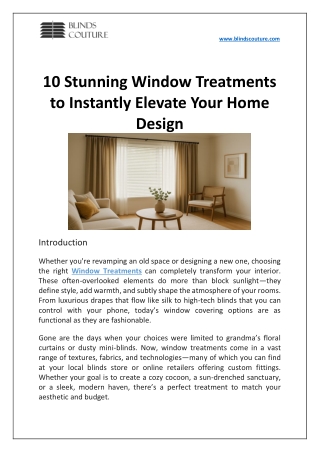 10 Stunning Window Treatments to Instantly Elevate Your Home Design