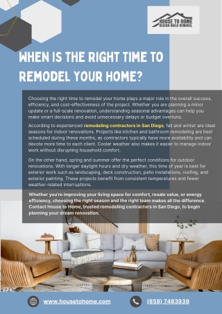 When Is the Right Time to Remodel Your Home