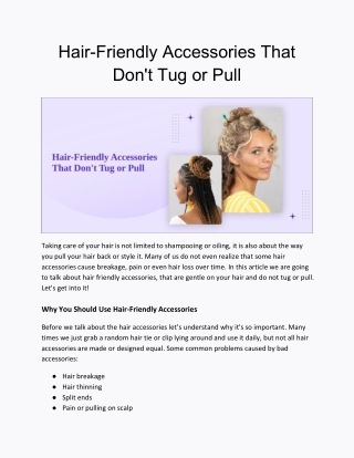 Hair-Friendly Accessories That Don't Tug or Pull