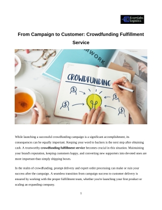 Why Choosing the Right Crowdfunding Fulfillment Service Matters