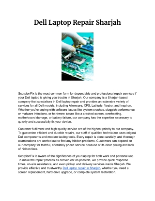 Dell Laptop Repair Sharjah