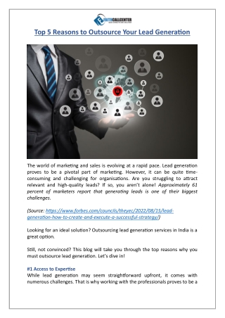 Top 5 Reasons to Outsource Lead Generation in India