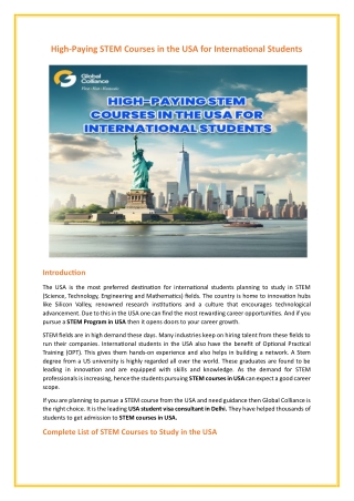 High-Paying STEM Programs in the USA for Global Students