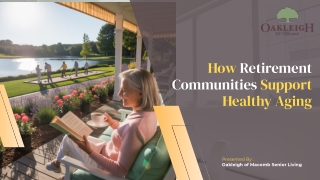 How Retirement Communities Support Healthy Aging