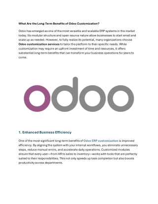 What Are the Long-Term Benefits of Odoo Customization?