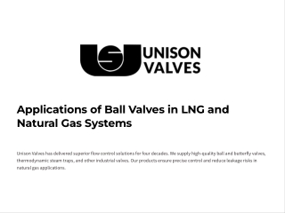 Applications of Ball Valves in LNG and Natural Gas Systems | Unison Valves