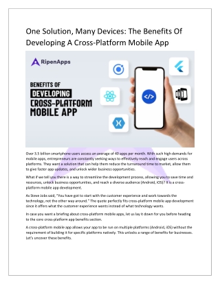 Unlock the amazing benefits of developing a cross-platform app for your busines