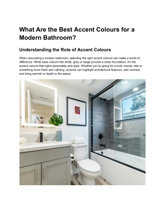 What Are the Best Accent Colours for a Modern Bathroom