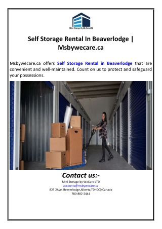 Self Storage Rental In Beaverlodge | Msbywecare.ca