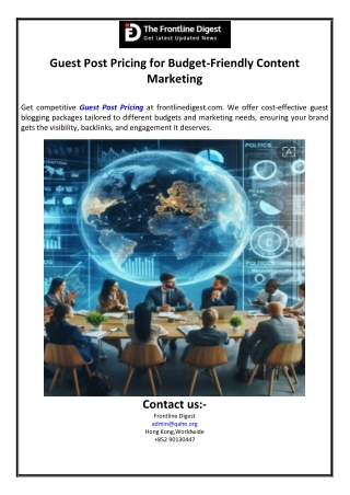 Guest Post Pricing for Budget-Friendly Content Marketing