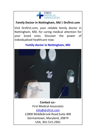 Family Doctor In Nottingham Md Drsfirst.com