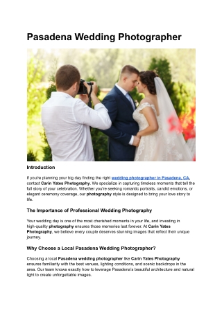 Pasadena Wedding Photographer