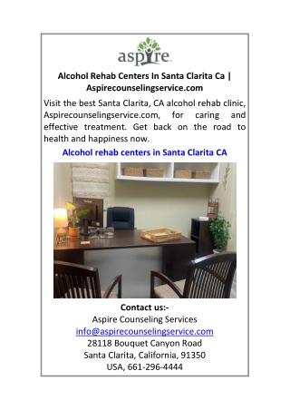 Alcohol Rehab Centers In Santa Clarita Ca Aspirecounselingservice.com