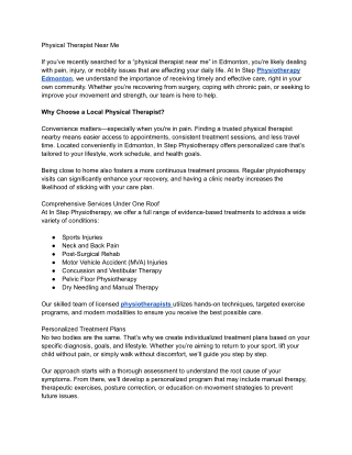 Physical Therapist Near Me