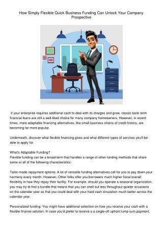 HowSimplyFlexibleQuickBusinessFundingCanUnlockYourCompanyProspective