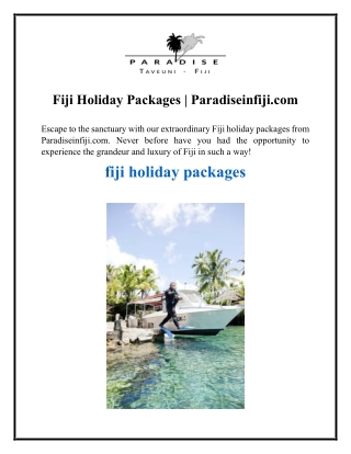 Fiji Holiday Packages