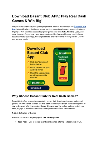 Basant Club App
