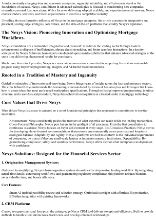 Elevating Standards in Financial Solutions,   Nexys Experts Combines    Innovati