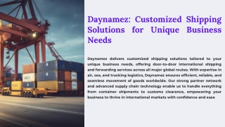 Daynamez Adapts Shipping to Industry-Specific Needs