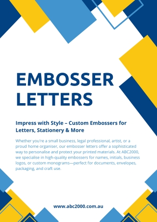 Embosser Letters – Professional Personalisation by ABC2000