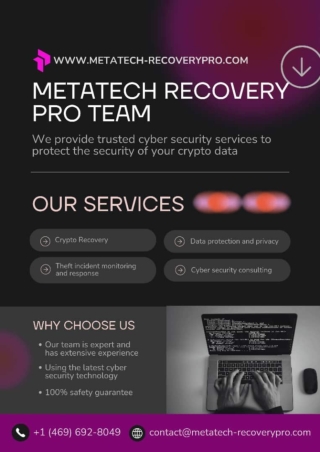 PROFESSIONAL HACKERS AND CRYPTO RECOVERY SERVICE TO HIRE: META TECH RECOVERY PRO