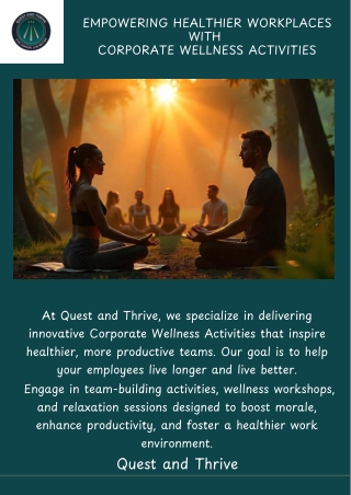 Empowering healthier workplaces with corporate wellness activities