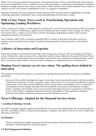 Strengthening Housing Technology,   Nexys Combines    Progressive Innovation and