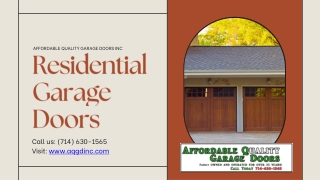 Residential Garage Doors Anaheim Hills CA