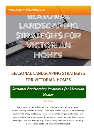 Seasonal Landscaping Strategies for Victorian Homes