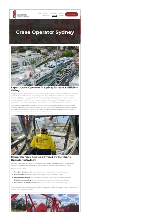 Crane Operator Sydney