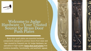 Welcome to Judge Hardware – Your Trusted Source for Brass Door Push Plates