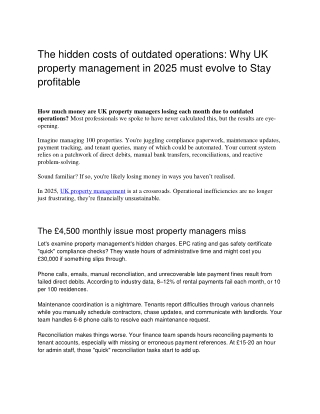 Evolve or erode: How outdated practices threaten UK property management profitab