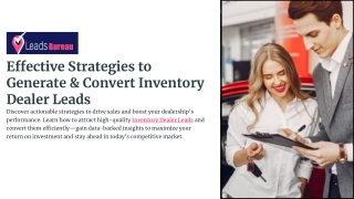 Effective Strategies to Generate & Convert Inventory Dealer Leads