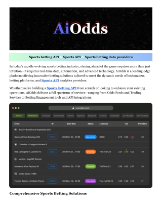 Sports trading API​