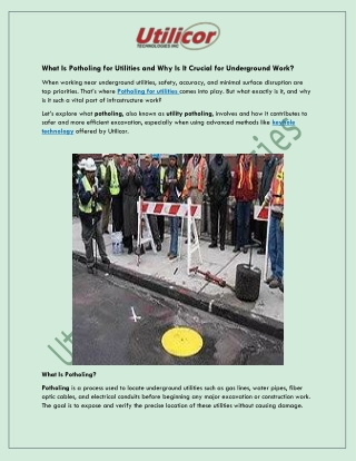 What Is Potholing for Utilities and Why Is It Crucial for Underground Work