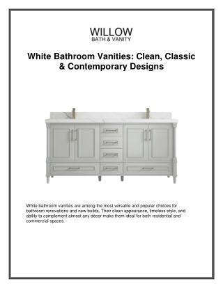 White Bathroom Vanities: Clean, Classic & Contemporary Designs