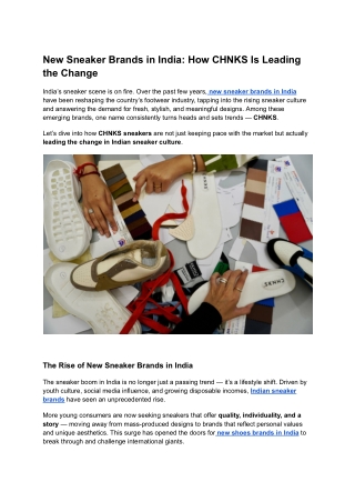 New Sneaker Brands in India_ How CHNKS Is Leading the Change