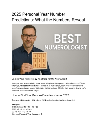 2025 Personal Year Number Predictions